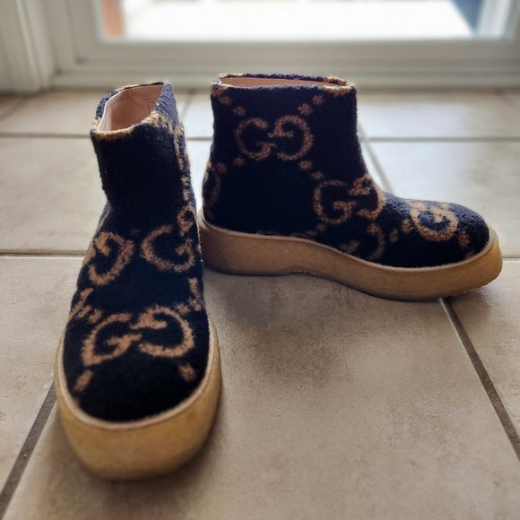 Women's GG Wool Effect Ankle Boot - Picture 5 of 8